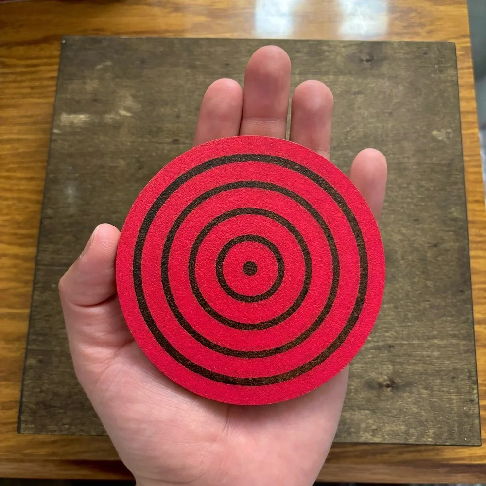 Boruto Red Rinnegan Laser Engraved Painted Cork Coaster